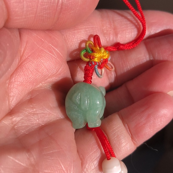 Vintage Jade Piggy Chinese Lucky 🍀 Keychain/Charm - Picture 6 of 7